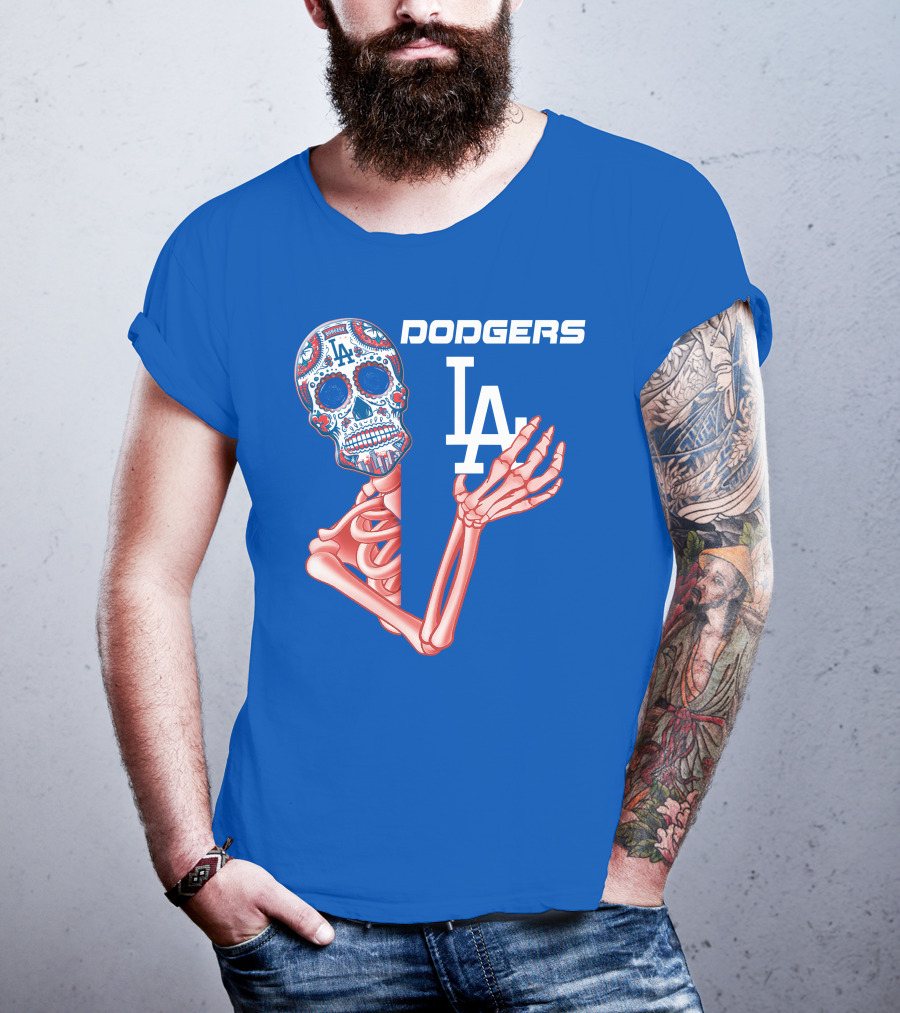 Dodgers La Sugar Skull Skeleton T-Shirt