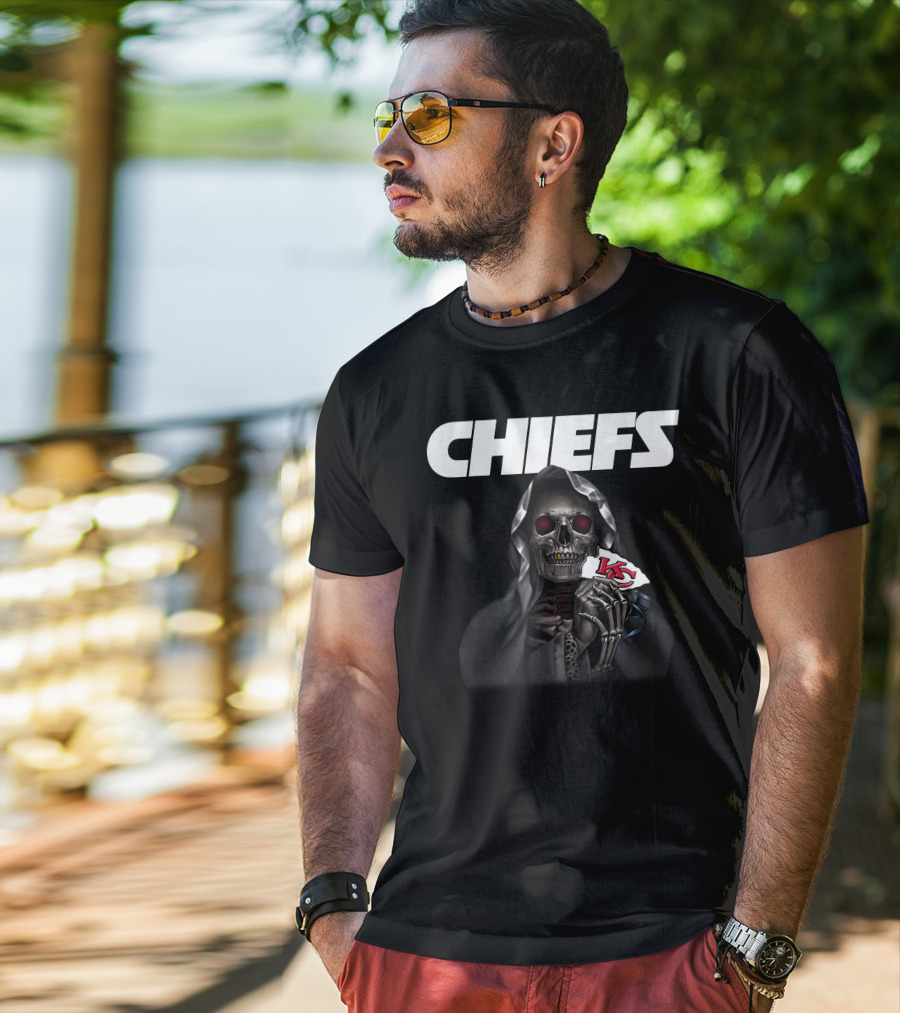 Chiefs Grim Reaper With Kc Arrowhead T-Shirt