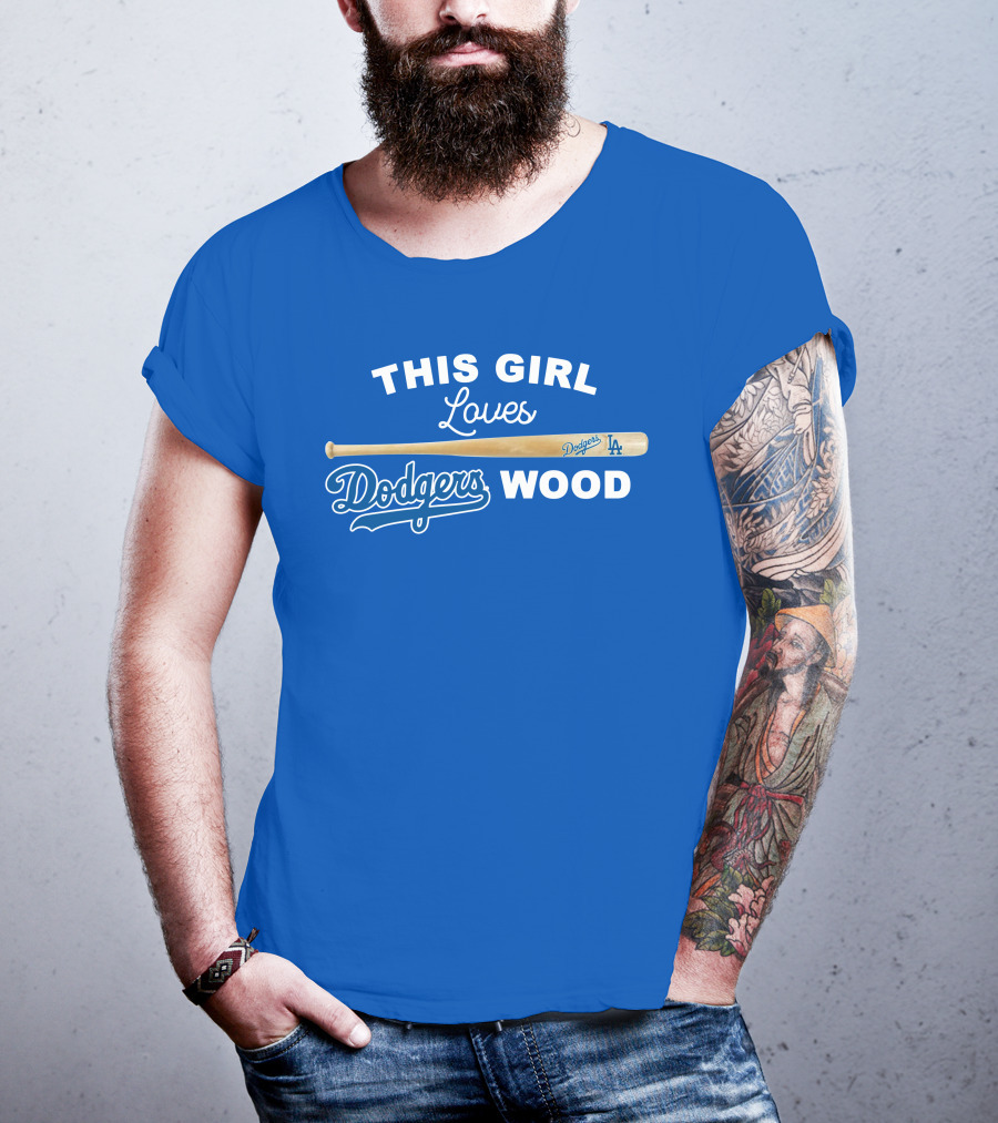 This Girl Loves Dodgers Wood T-Shirt