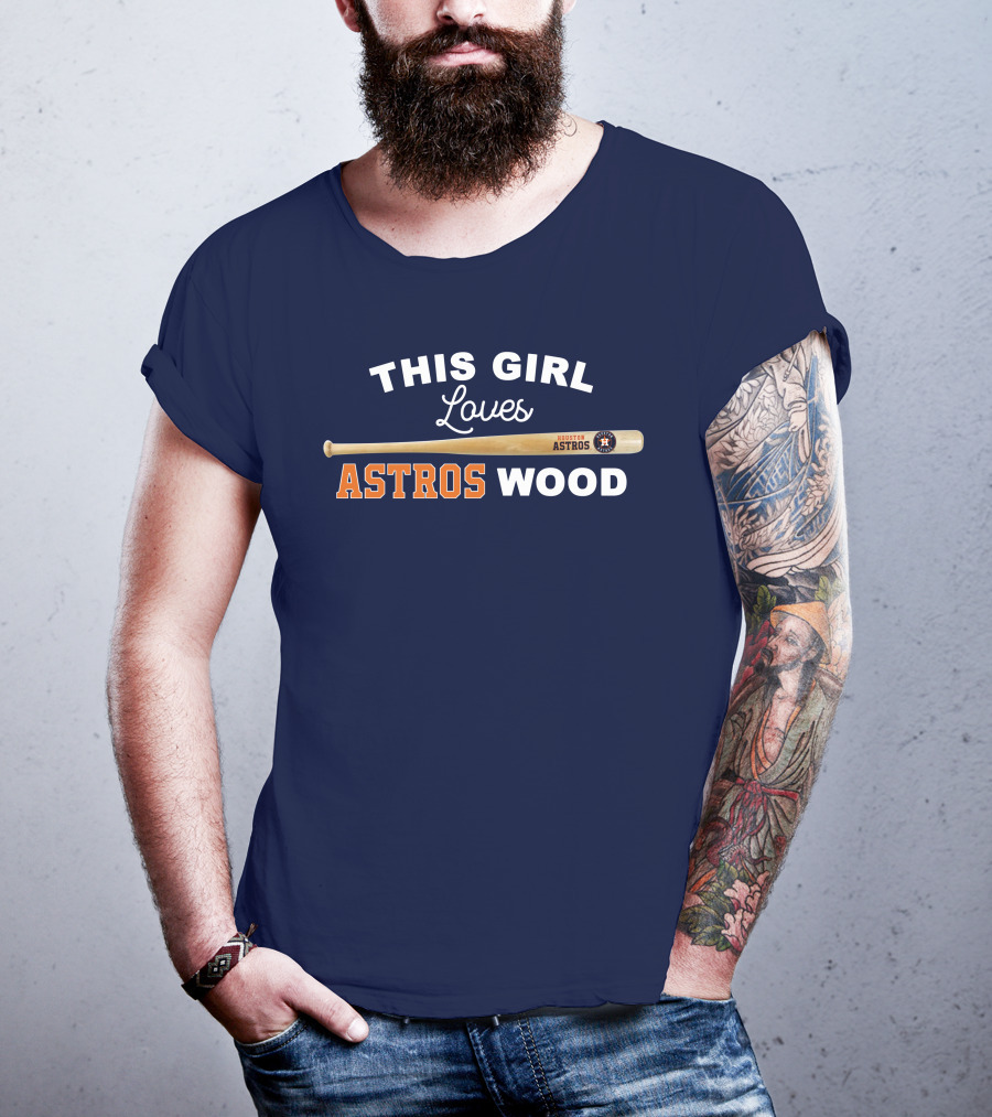 This Girl Loves Houston Astros Wood T-Shirt