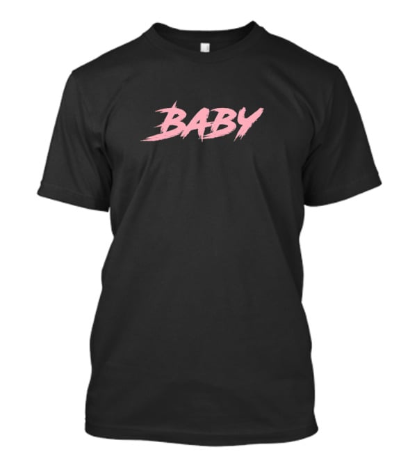 Baby Abi Shop Style Pink Brush Text T-Shirt