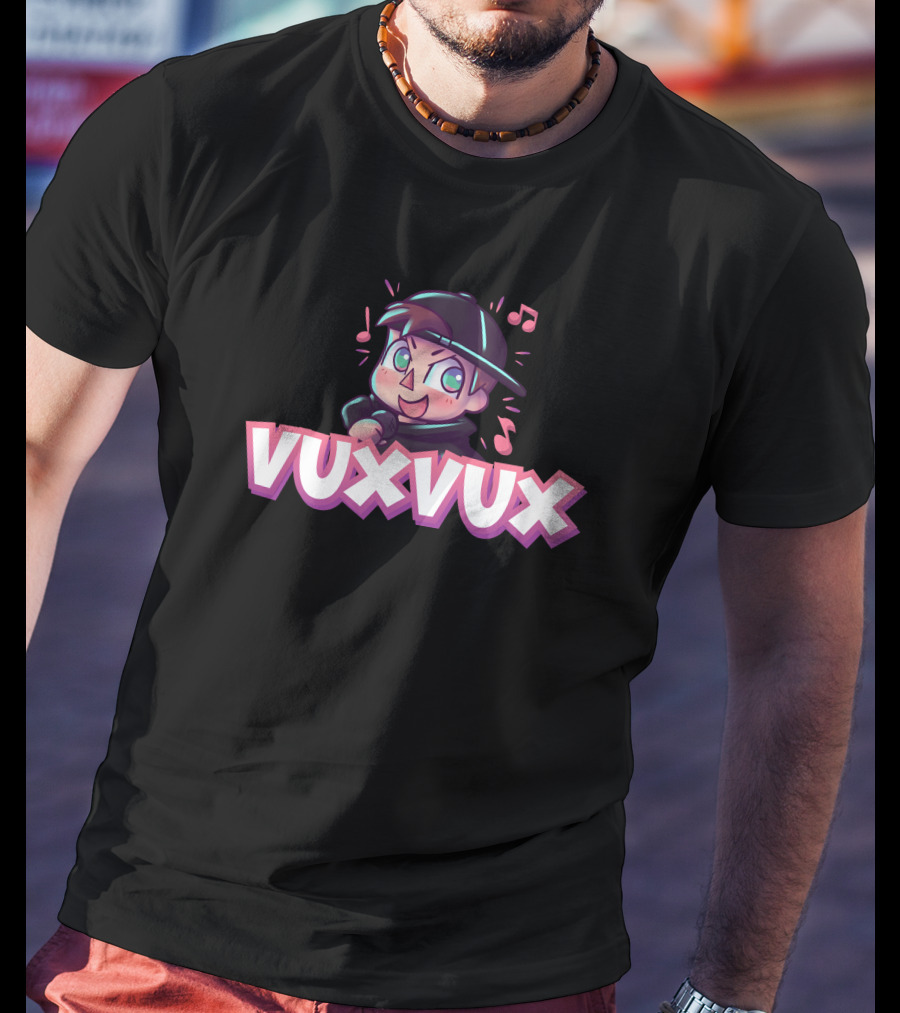 Vuxvux Character Cartoon With Music Notes T-Shirt