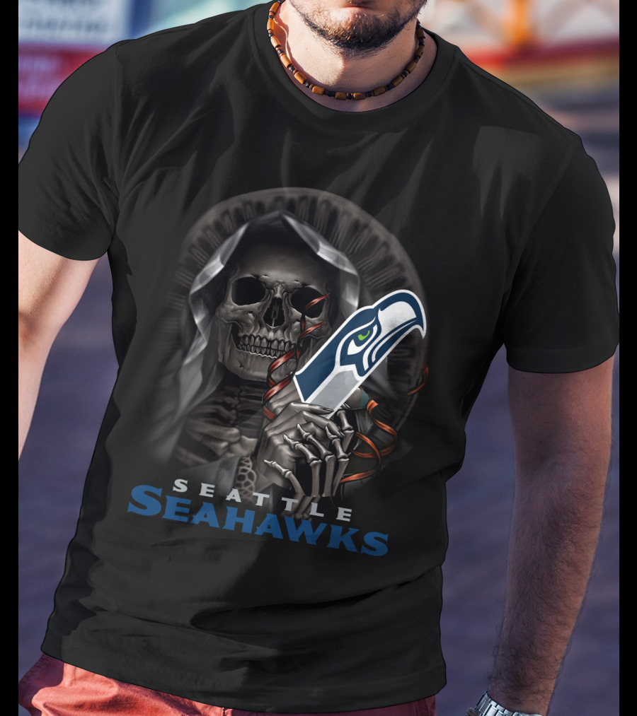 Seattle Seahawks Grim Reaper Holding T-Shirt