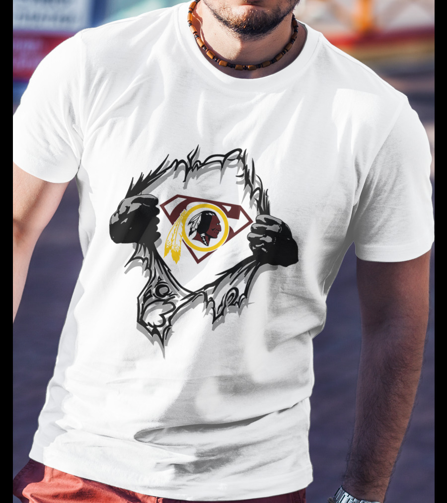 Redskins 01 Superman Logo Fan Crossover T-Shirt