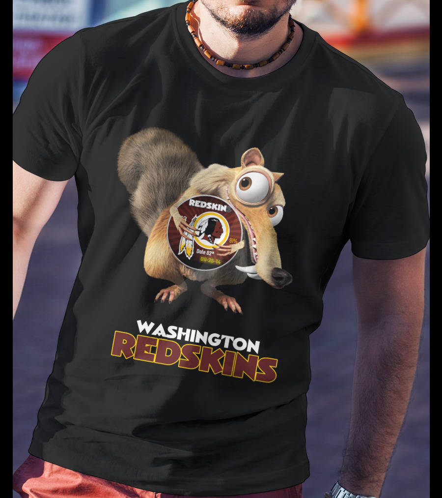 Washington Redskins Redskin 05 Ice Age Squirrel T-Shirt