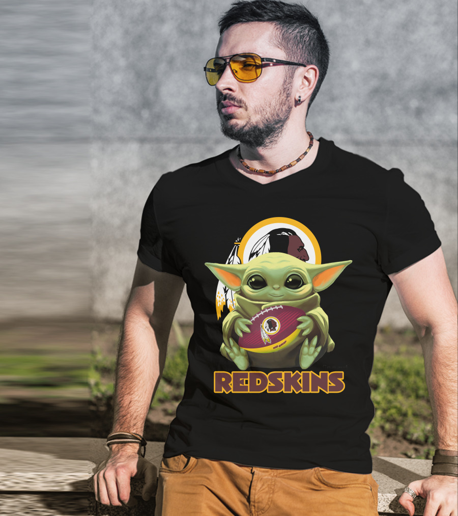 Redskins Football With Baby Grogu T-Shirt