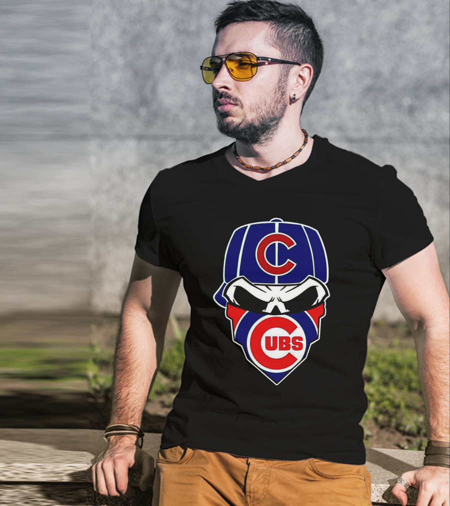 Cubs Skull Bandana Baseball Cap T-Shirt