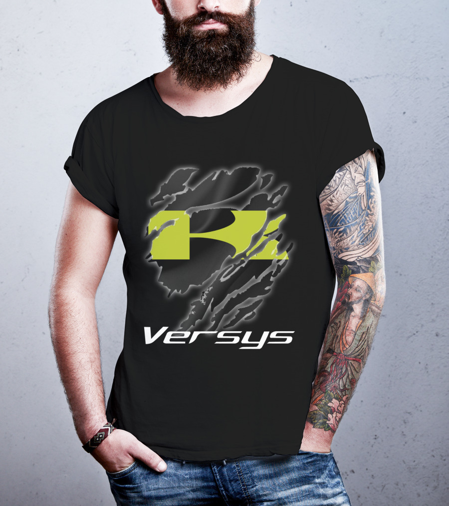 Versys 01 Kawasaki Motorcycle Claw Scratch Motif T-Shirt