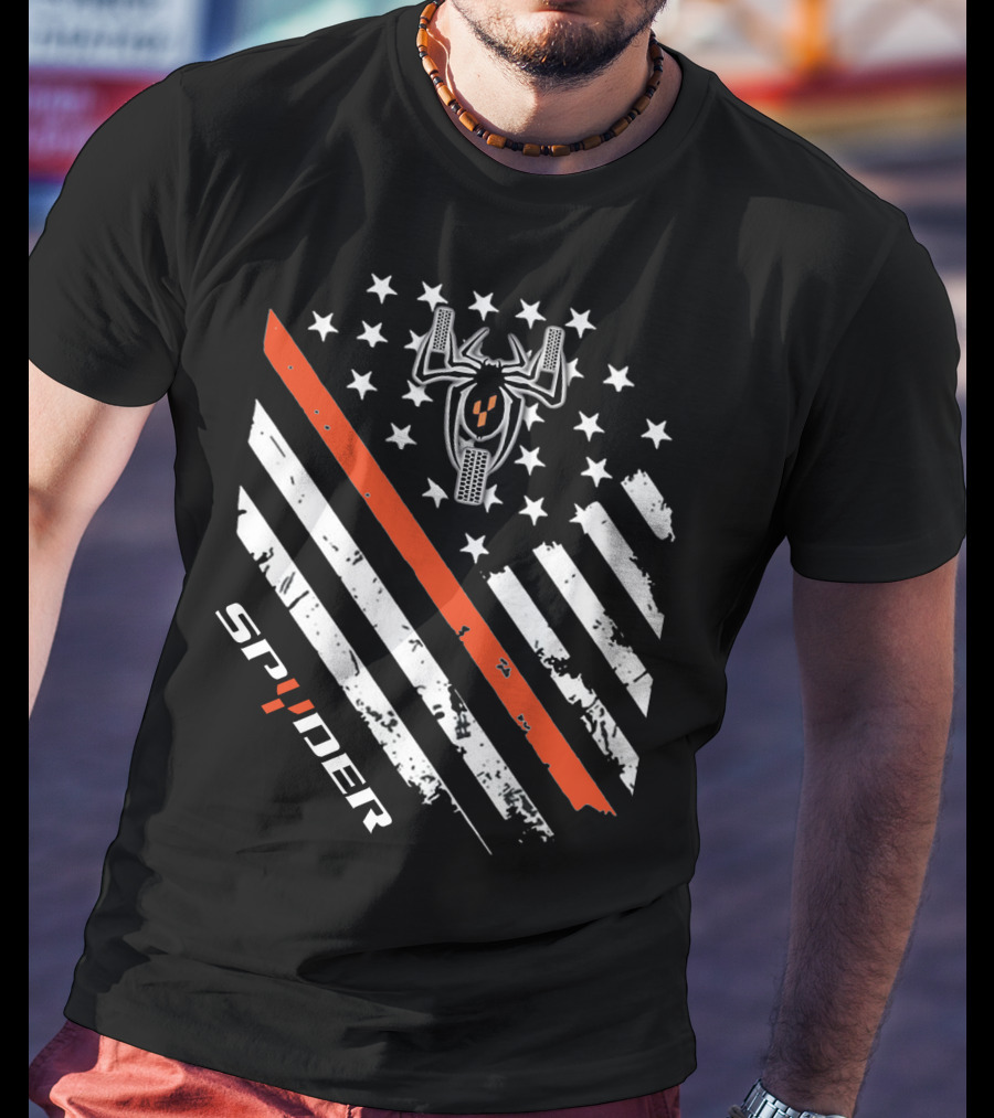 Spyder American Flag Stars Stripes Spider Symbol T-Shirt