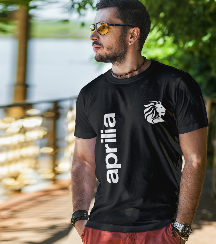 Aprilia 01 Lion Motif Vertical T-Shirt