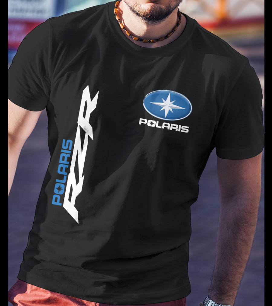 Polaris Rzr Logo Blue And White T-Shirt