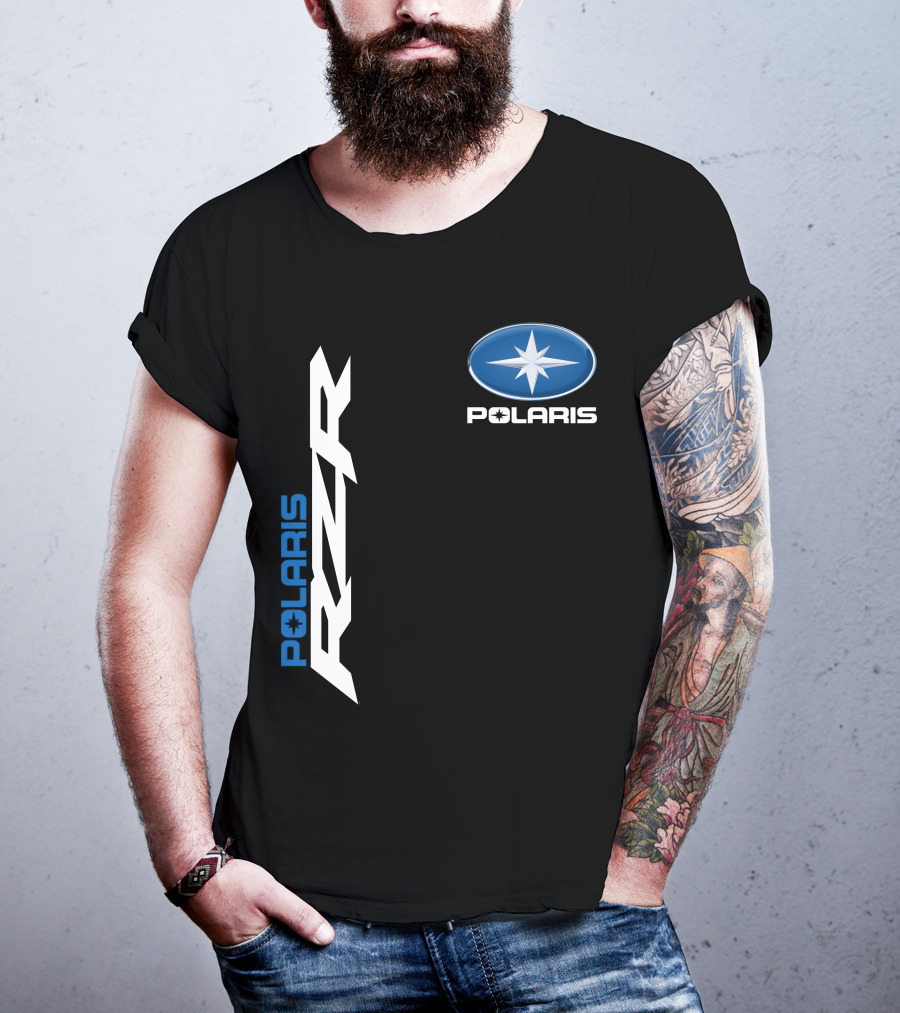 Polaris Rzr Logo Blue And White T-Shirt