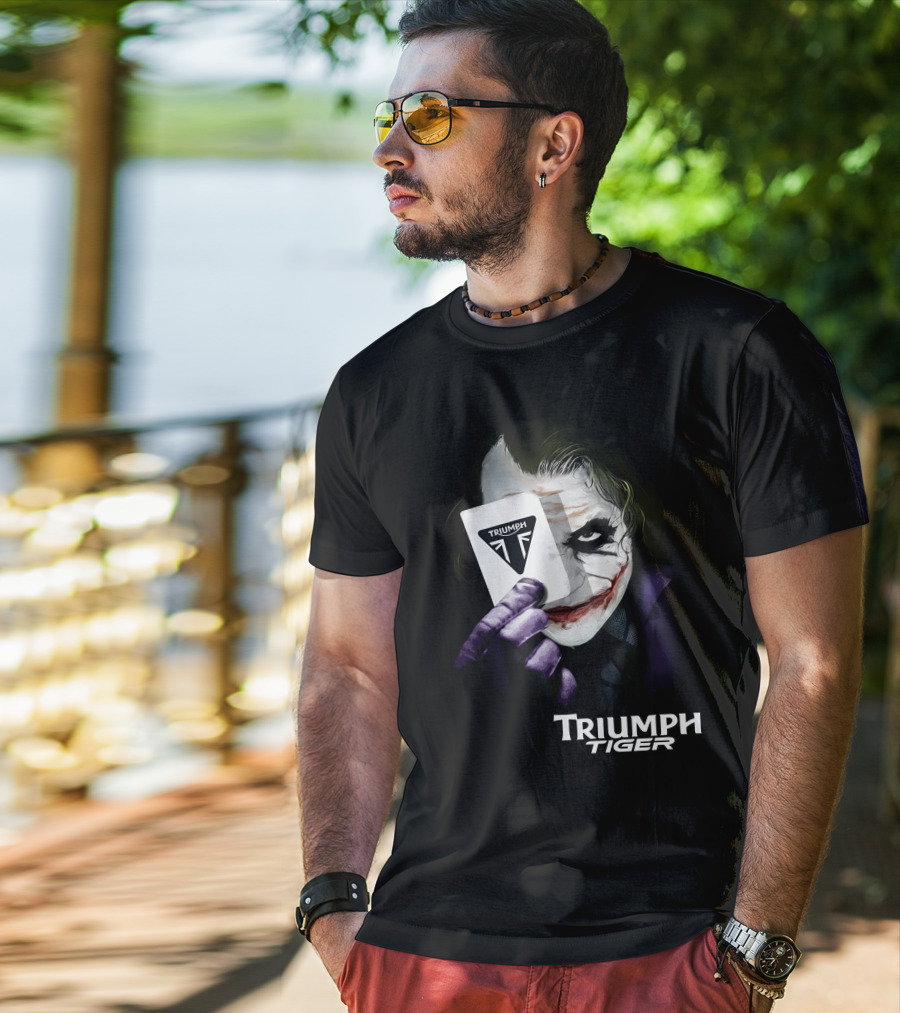 Triumph Tiger Joker Playing Card T-Shirt