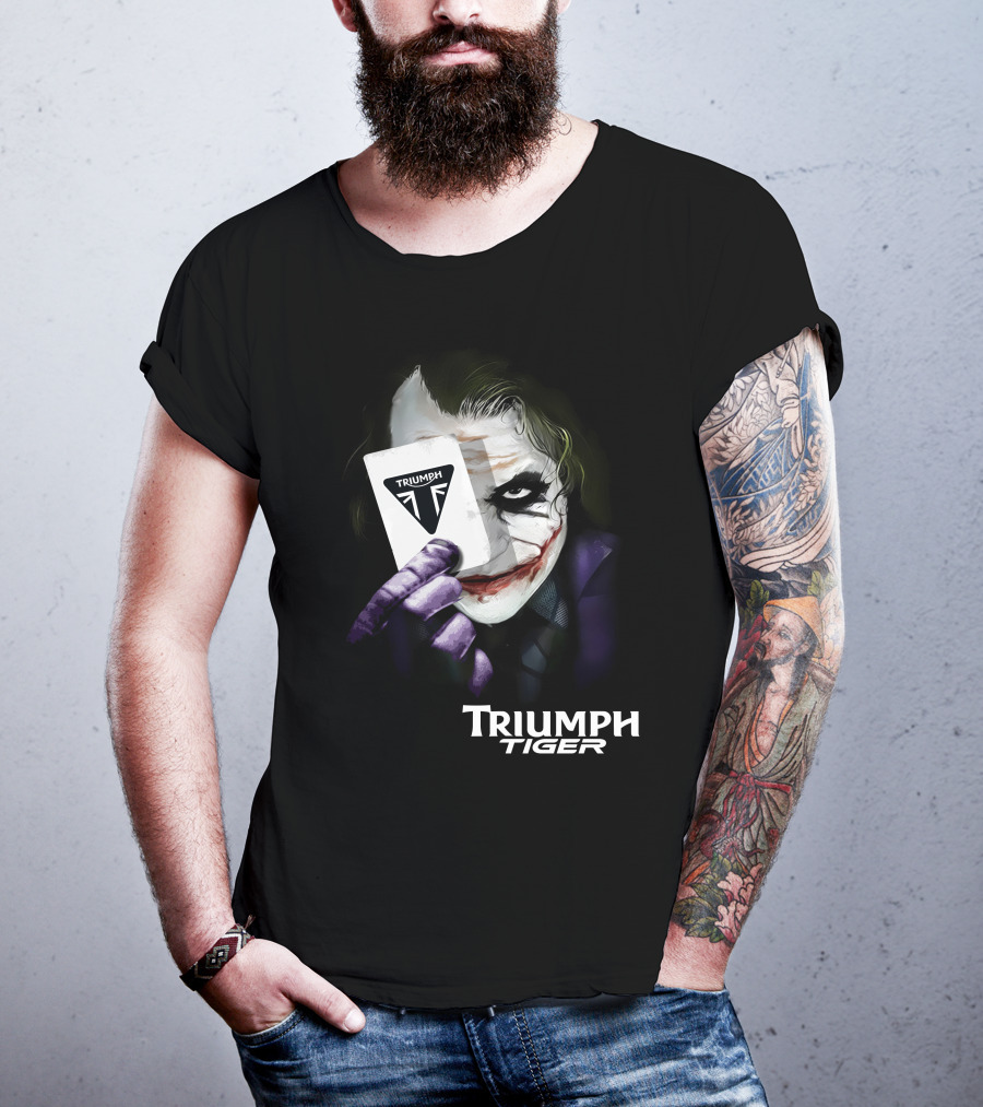 Triumph Tiger Joker Playing Card T-Shirt