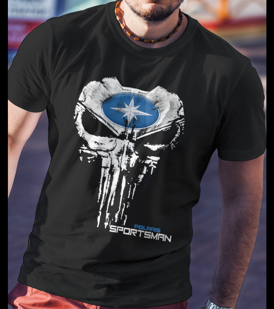 Polaris Sportsman Iconic Skull Emblem With Star Symbol T-Shirt