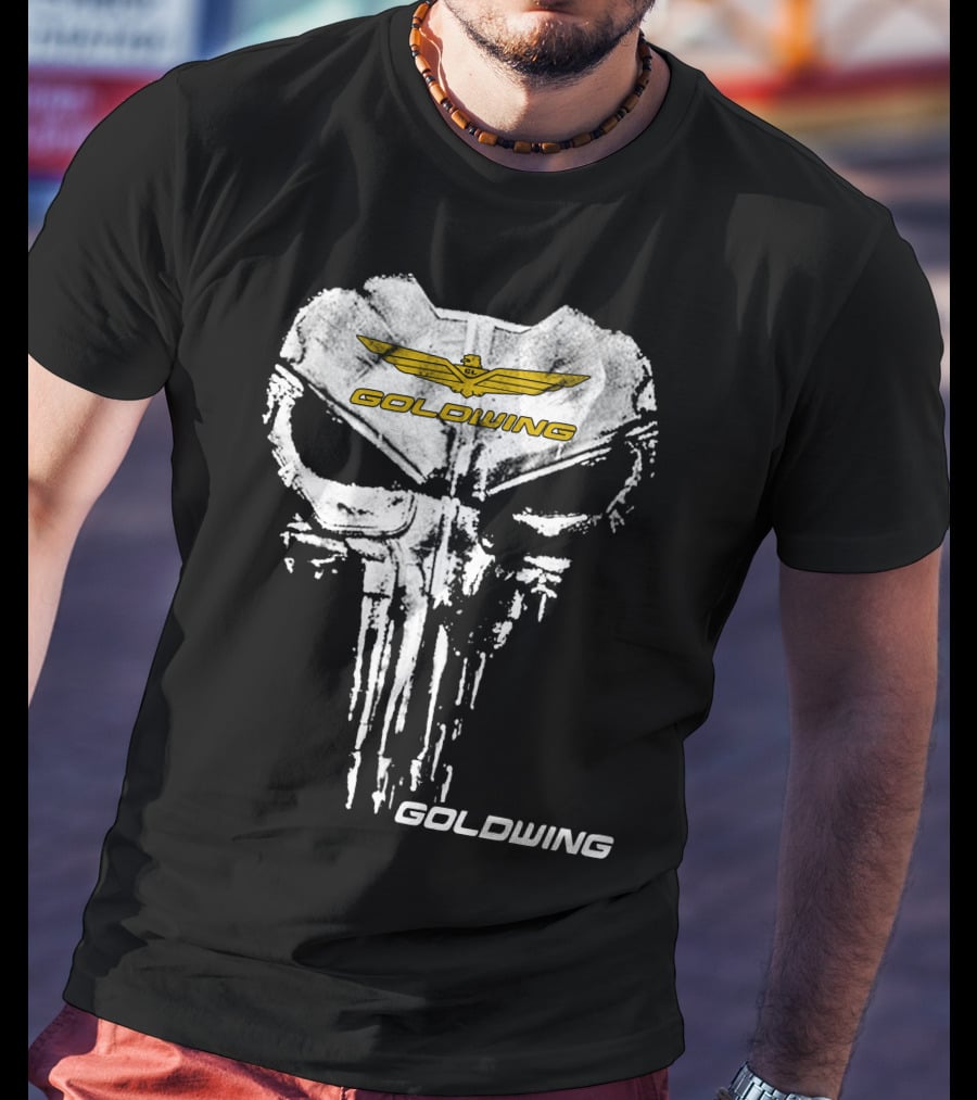 Goldwing Skull Emblem With Winged T-Shirt