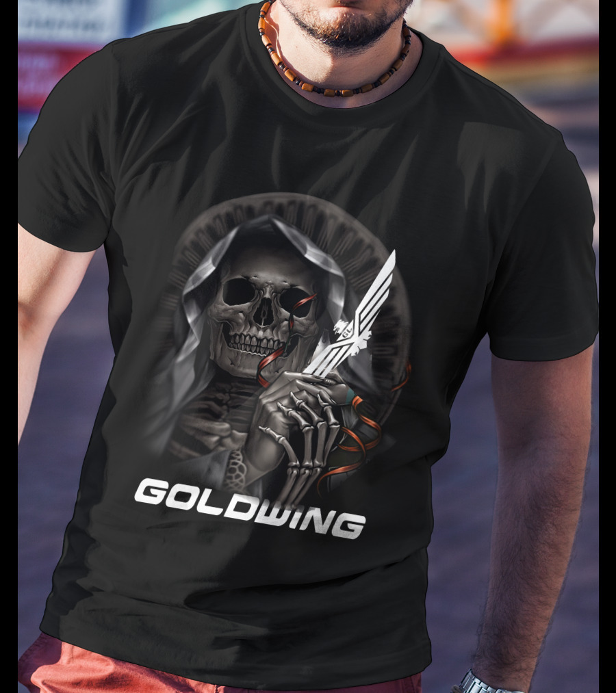 Goldwing Grim Reaper With Winged Knife T-Shirt