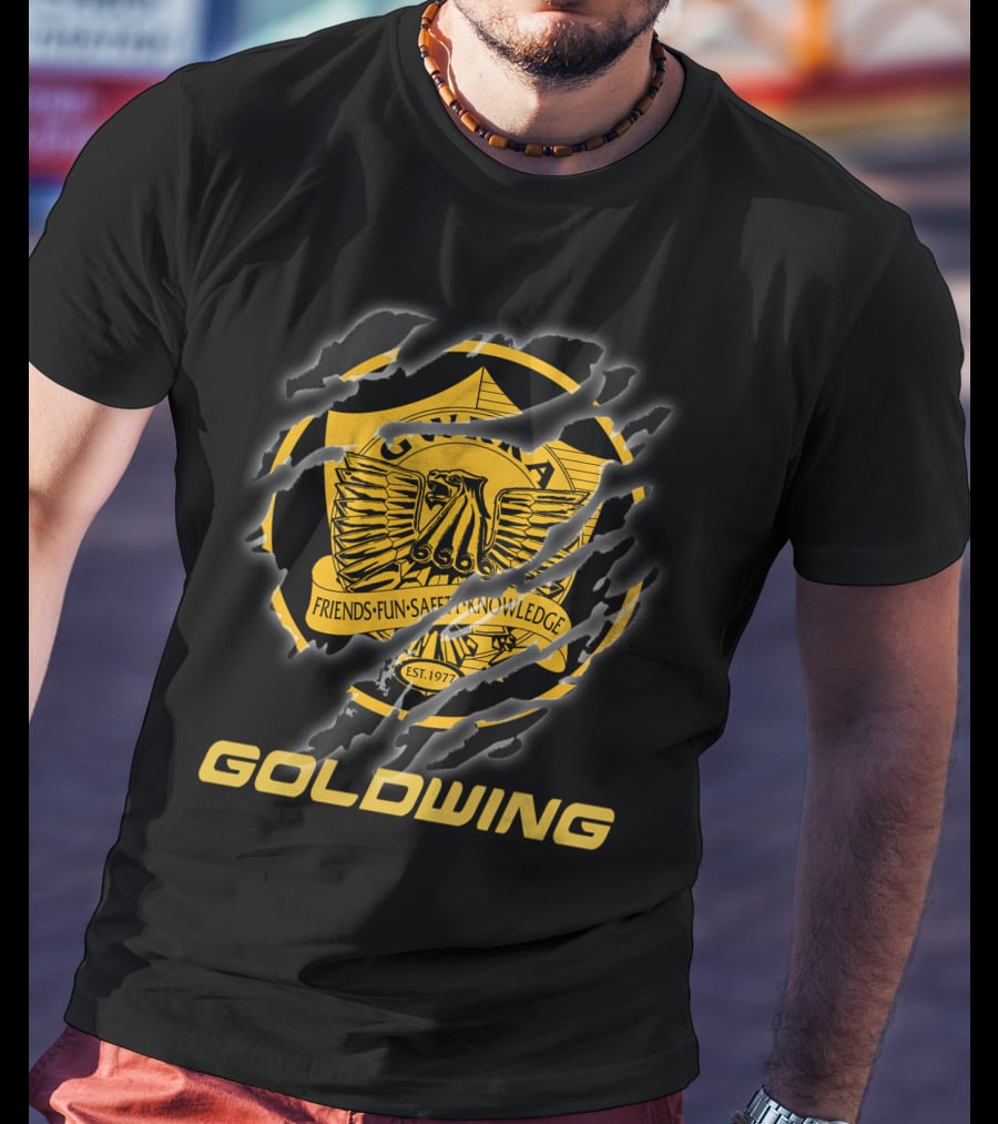 Goldwing Friends Fun Safety Knowledge Est 1977 Eagle T-Shirt