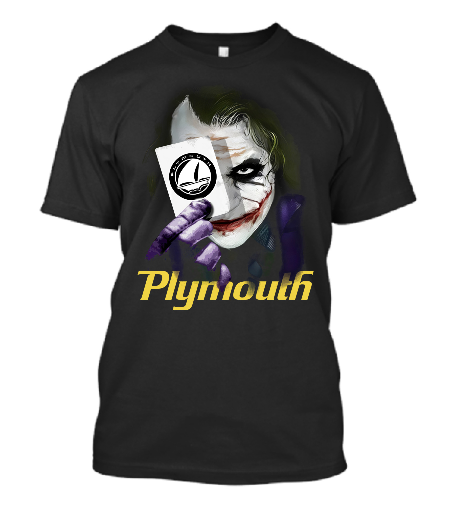 Plymouth Joker Card Holding Iconic Style T-Shirt
