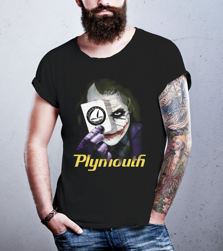 Plymouth Joker Card Holding Iconic Style T-Shirt