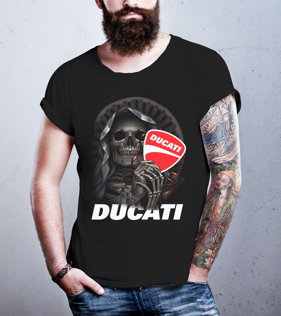 Ducati Skeleton Holding Logo T-Shirt
