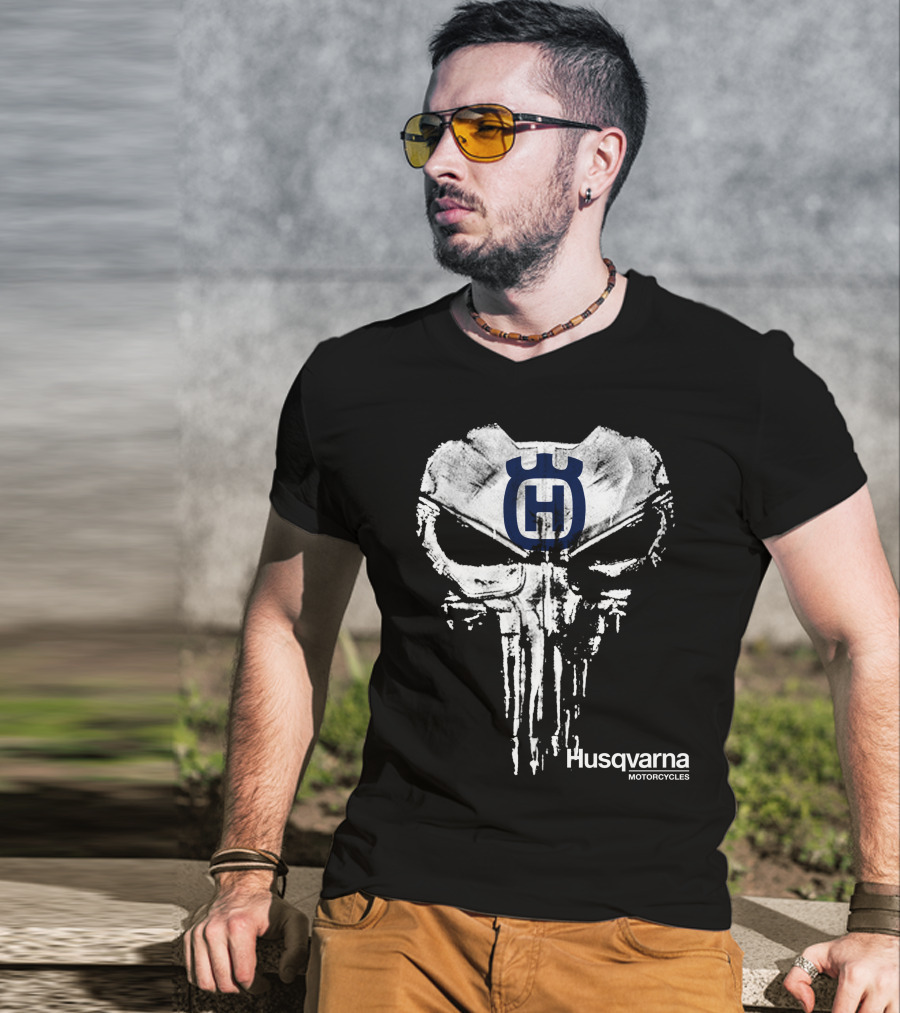 Husqvarna Motorcycles Punisher Skull T-Shirt
