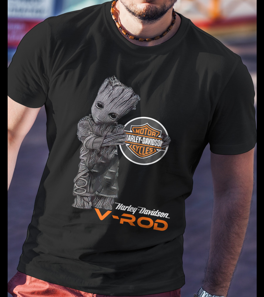 Groot Harley Davidson V-Rod Motor Cycles T-Shirt