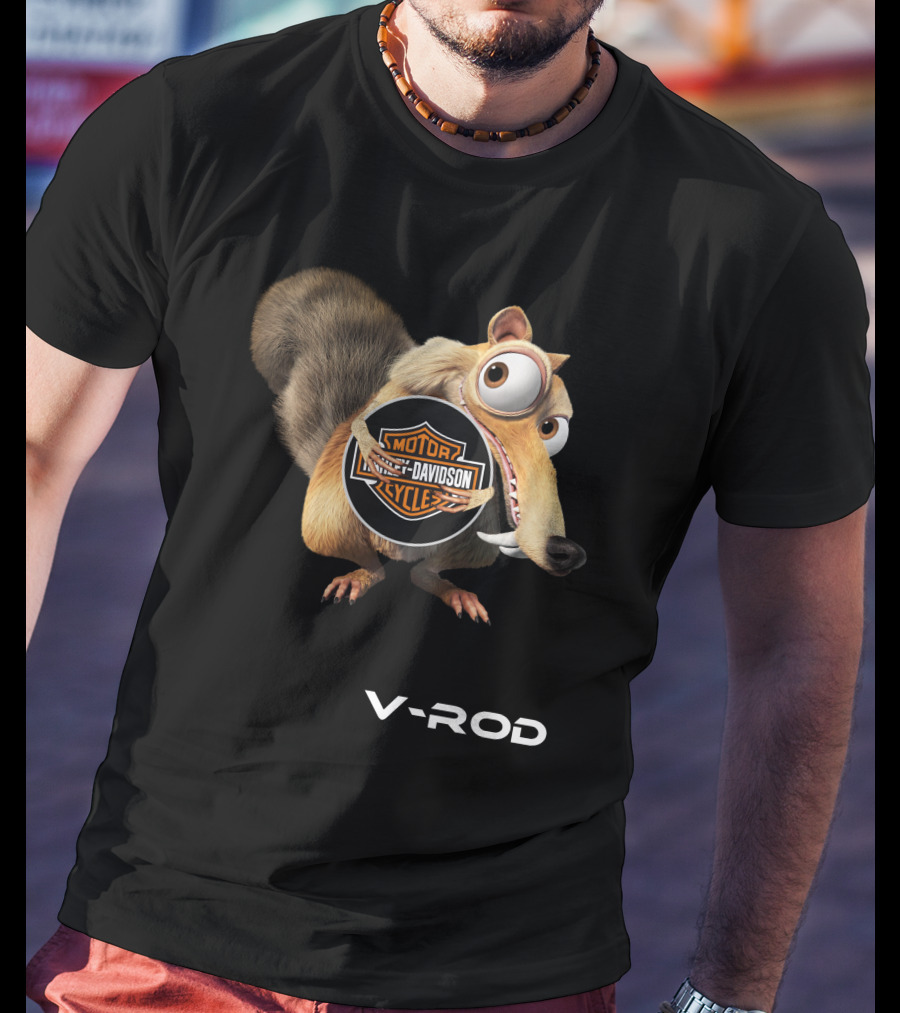 V-Rod Harley Davidson Scrat Ice Age Crossover T-Shirt