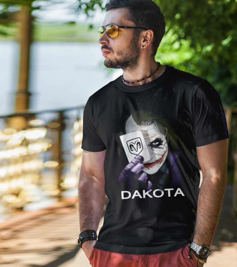 Joker Holding Ram Card Dakota T-Shirt