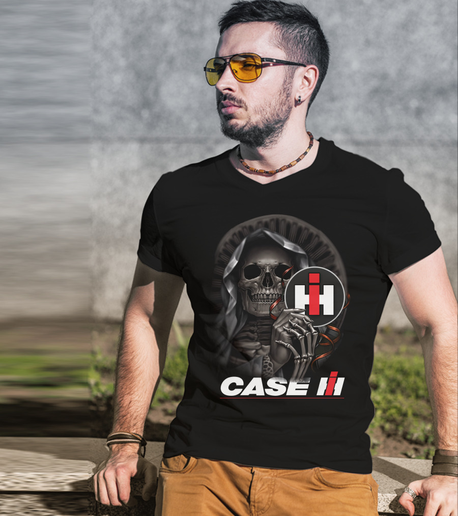 Case Ih Grim Reaper Skeleton Holding T-Shirt