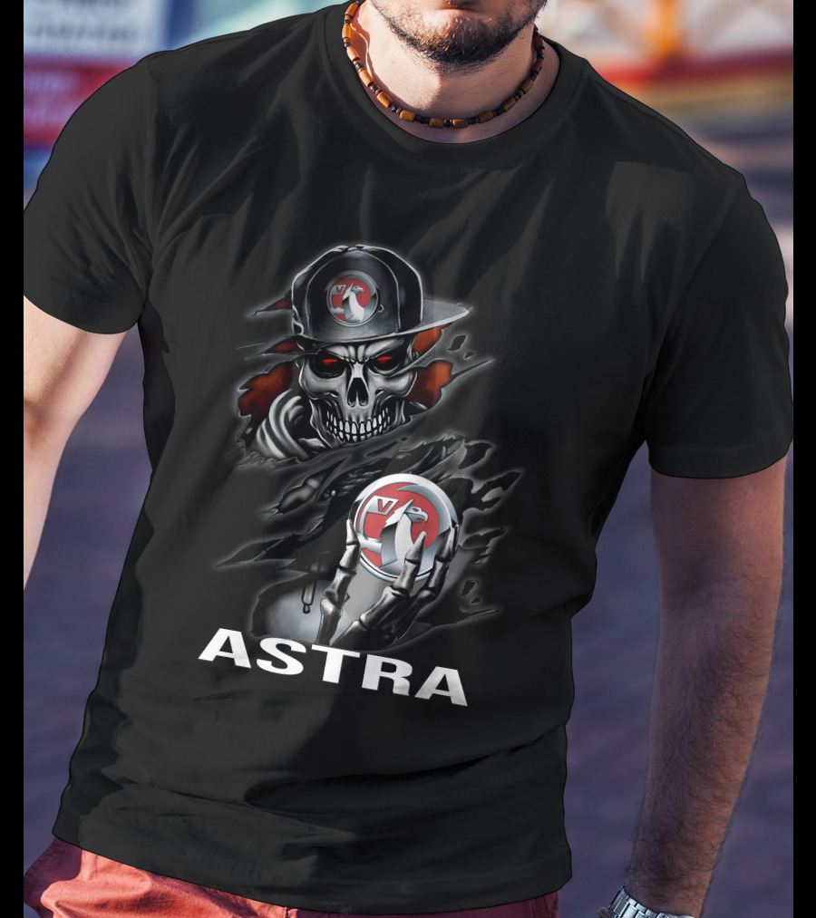 Astra Skull With Vulture Logo And Cap T-Shirt