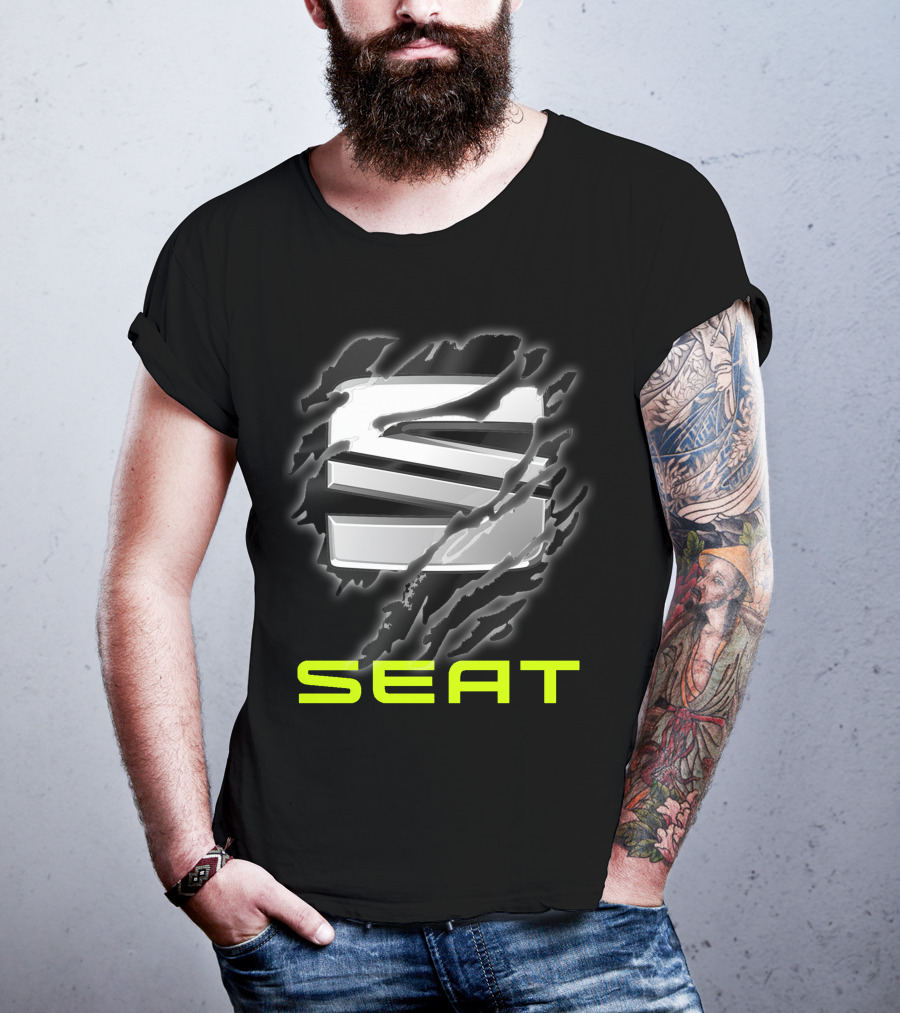 Seat Logo Metallic Claw Marks T-Shirt