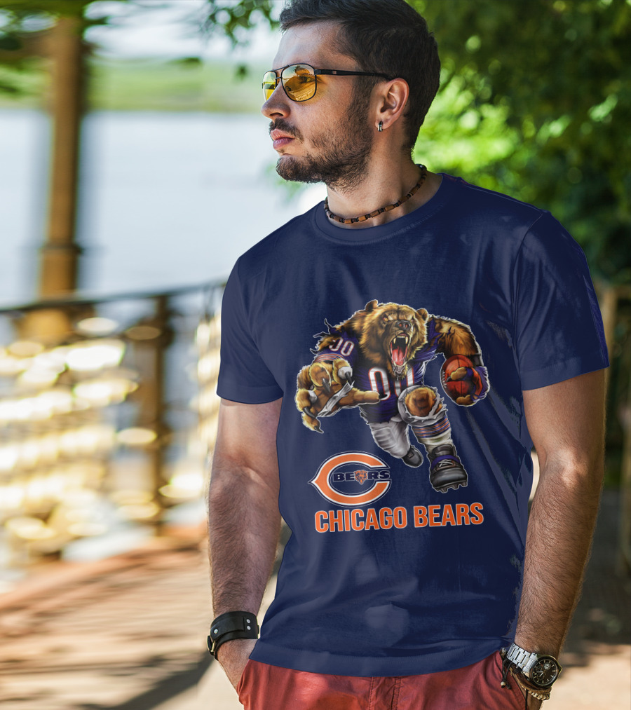 Chicago Bears 00 Roaring Football Beast T-Shirt