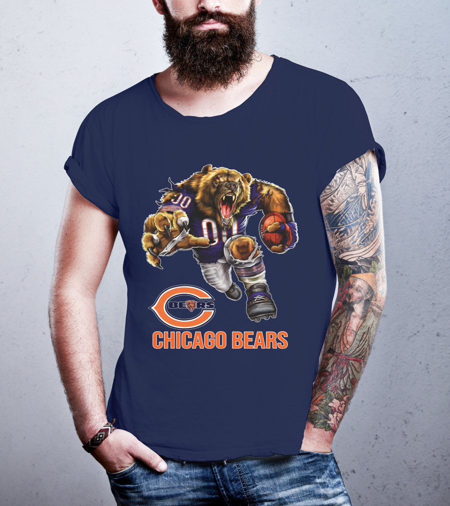 Chicago Bears 00 Roaring Football Beast T-Shirt