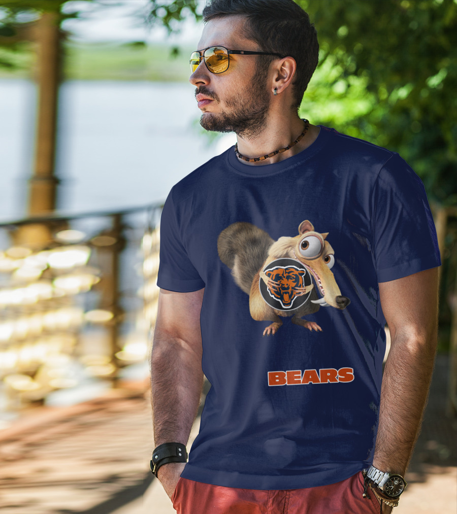 Bears 03 Chicago Football Scrat Character Crossover T-Shirt