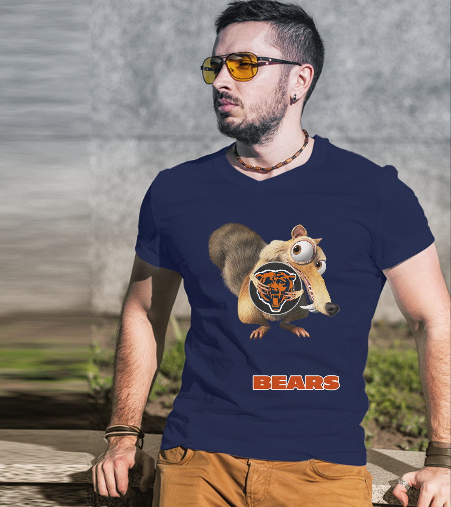 Bears 03 Chicago Football Scrat Character Crossover T-Shirt