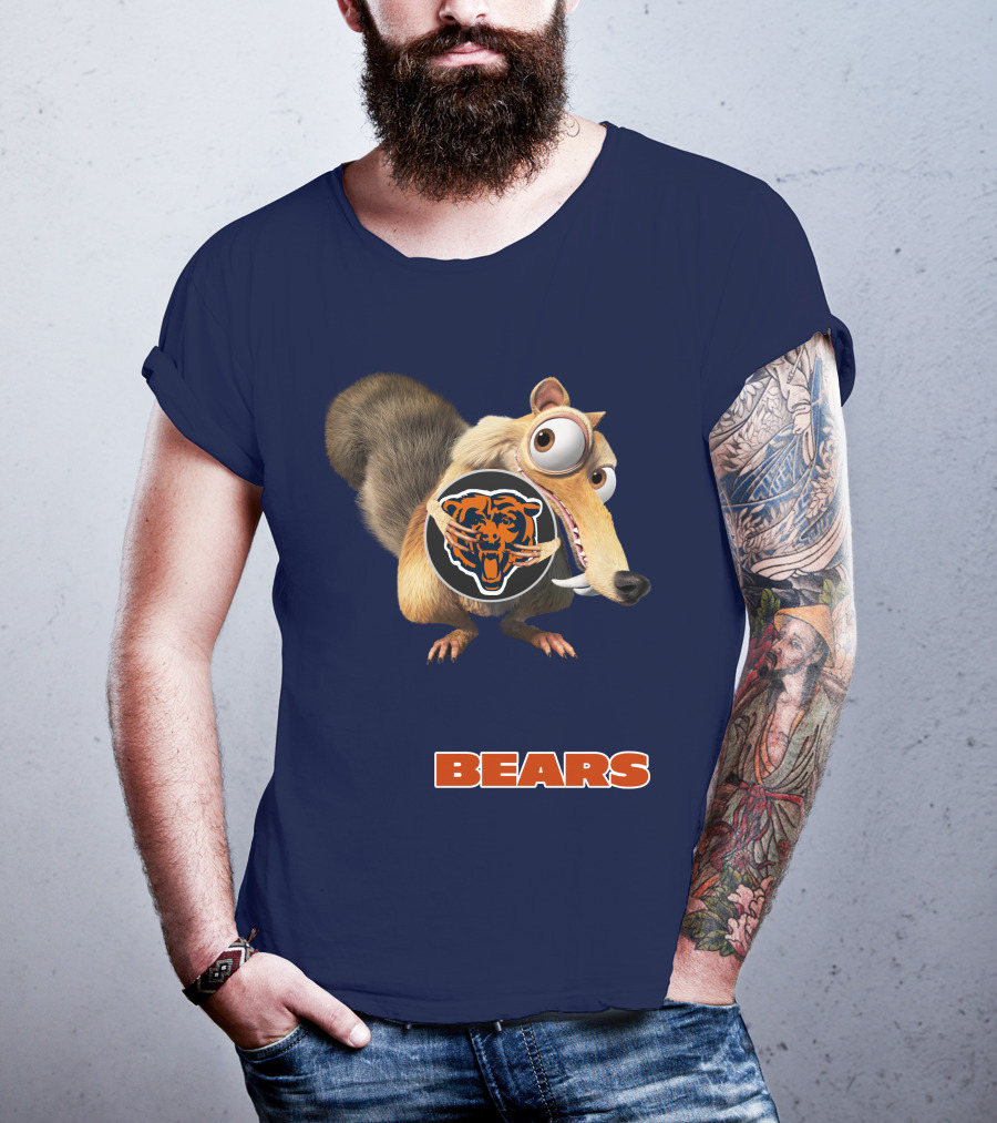 Bears 03 Chicago Football Scrat Character Crossover T-Shirt