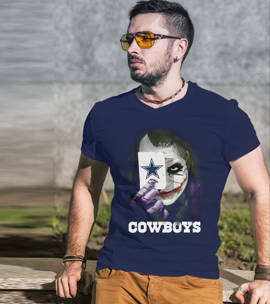 Cowboys Joker Face Playing Card Star Symbol T-Shirt