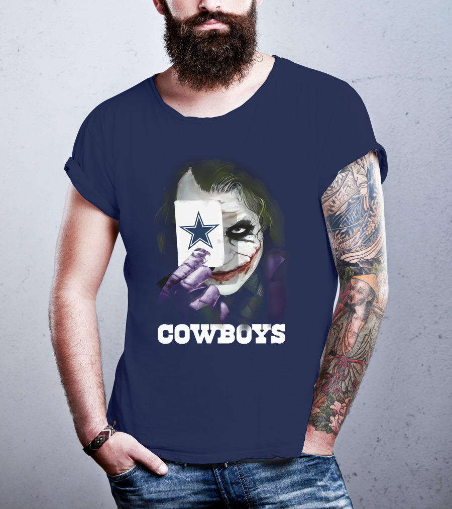 Cowboys Joker Face Playing Card Star Symbol T-Shirt