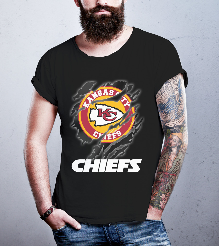 Kansas City Chiefs 08 Chiefs Logo Claw Marks T-Shirt