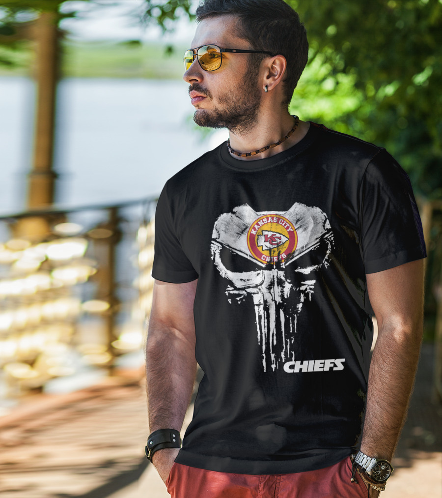 Kansas City Chiefs Skull Logo Fusion Chiefs T-Shirt