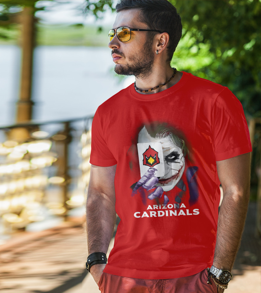 Arizona Cardinals Joker Playing Card Face T-Shirt