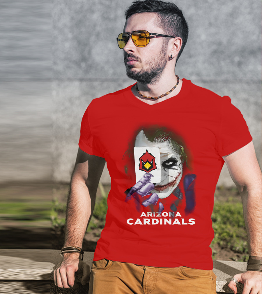 Arizona Cardinals Joker Playing Card Face T-Shirt