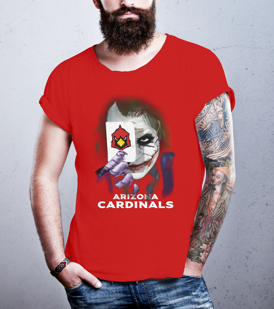 Arizona Cardinals Joker Playing Card Face T-Shirt