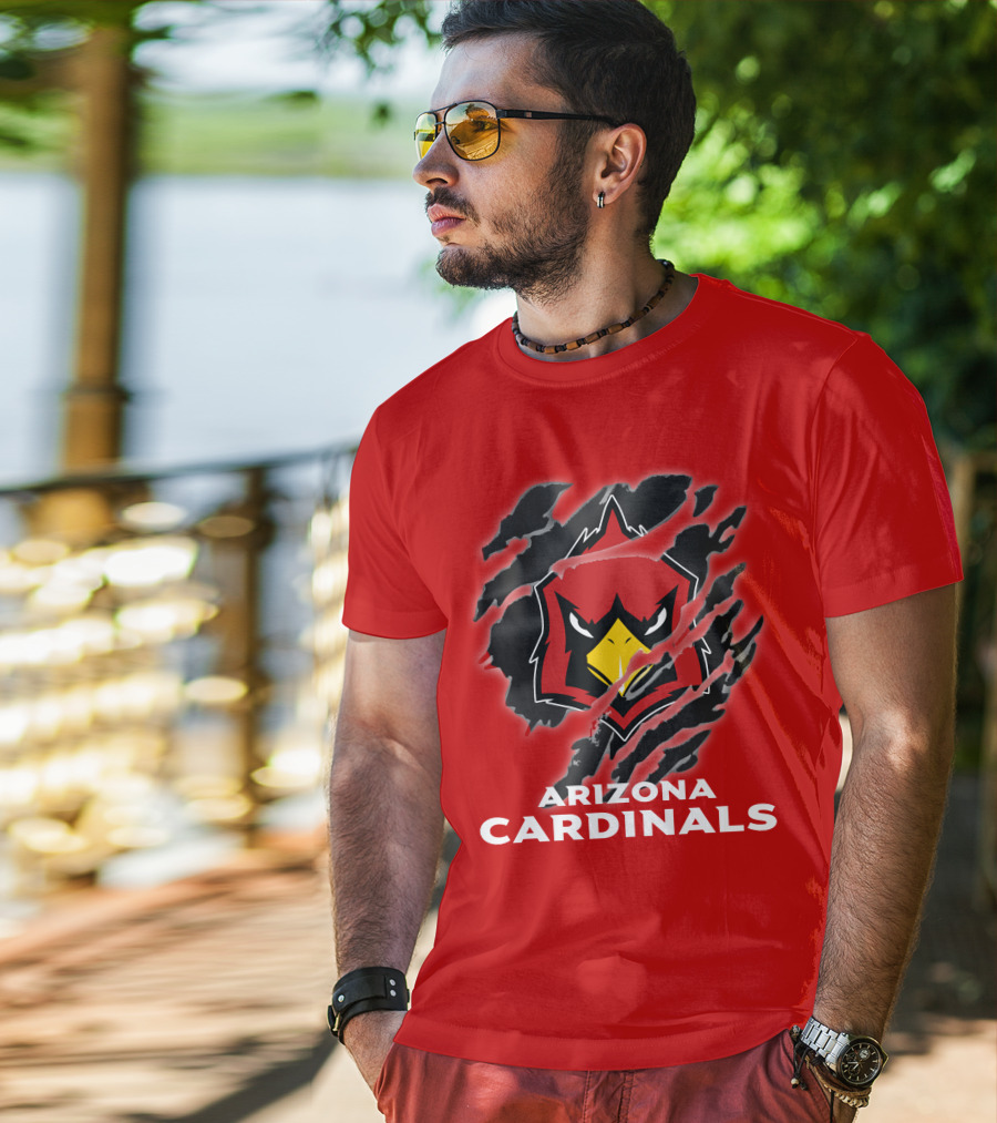 Arizona Cardinals Logo Claw Marks T-Shirt