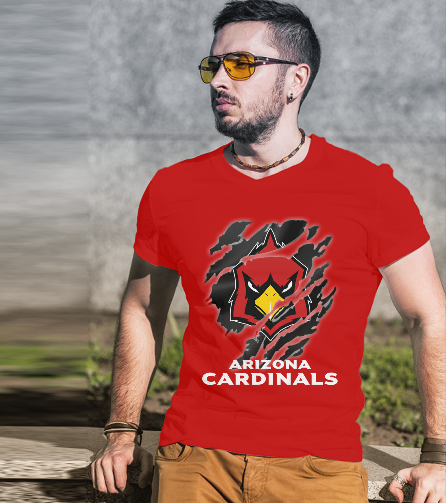 Arizona Cardinals Logo Claw Marks T-Shirt