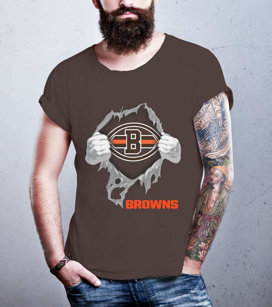 Browns 08 Football Jersey Hands Peeling Effect With B T-Shirt