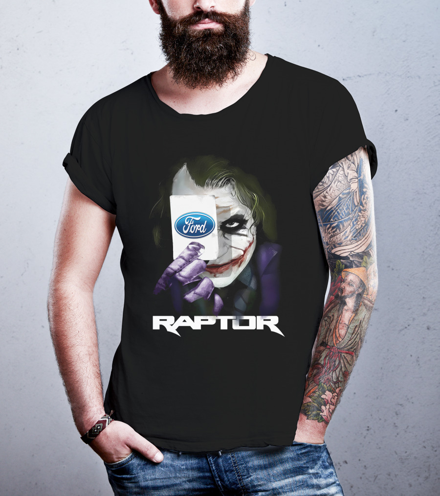 Raptor Joker Holding Ford Logo Card T-Shirt