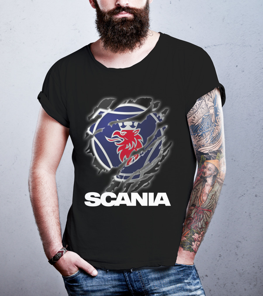 Scania Lion Logo Ripped Metal T-Shirt