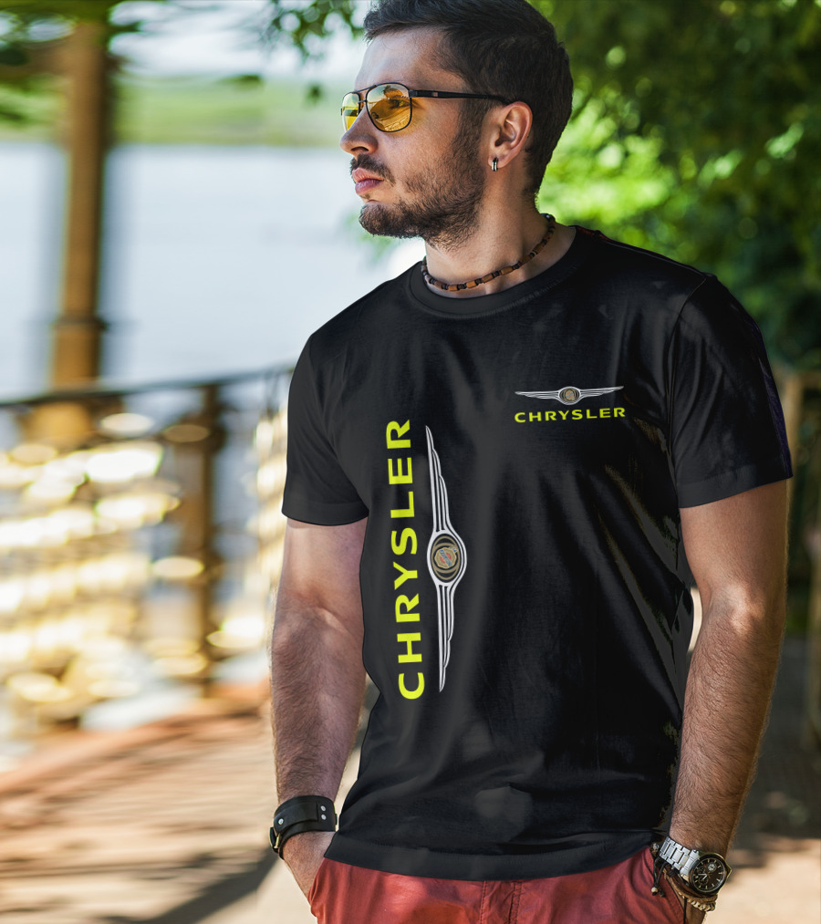 Chrysler Winged Emblem Vertical And Horizontal T-Shirt